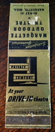 Marquette Outdoor Theatre - Old Matchbook (newer photo)